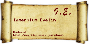 Immerblum Evelin névjegykártya